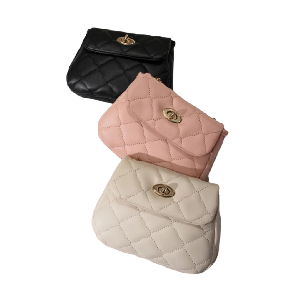 Pink Quilted Crossbody Bag - Picture 3 of 8